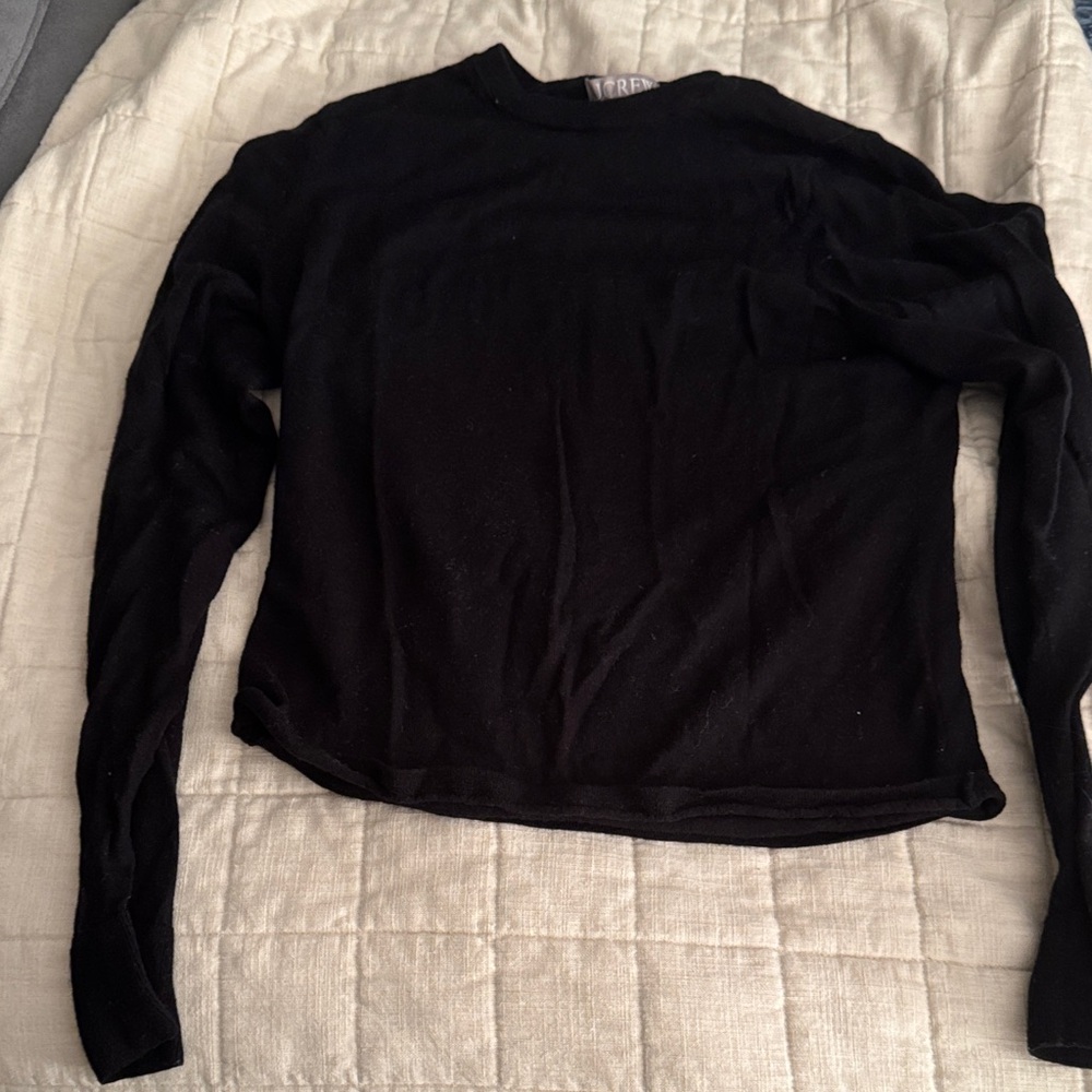 J. Crew Women's Black Crew Neck Sweater